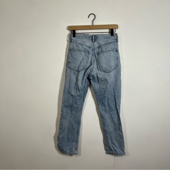 AGOLDE Riley High Rise Straight Crop Jeans in Shatter Light Wash Distressed 25 - Picture 5 of 8